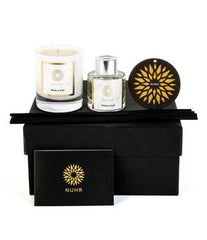 Rose and Oud classic candle, diffuser, car freshener and black gift box