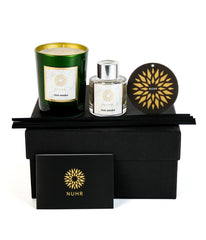 Green Oud Arabia candle, diffuser, car freshener and gift box