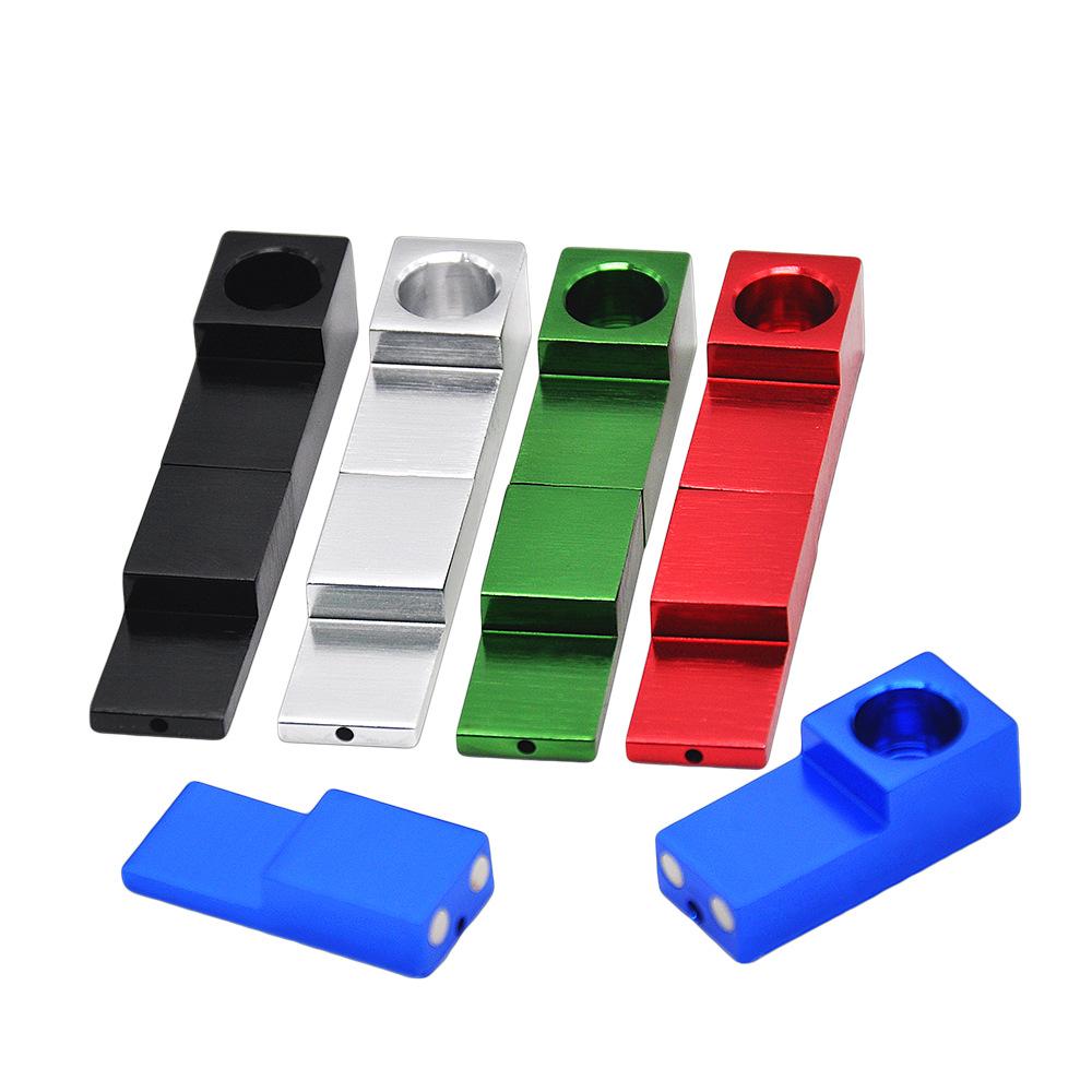 Details about   Green Aluminum alloy Tobacco Pipe 78mmx15mm Whistle Shape Magnetic Folding Pipe 