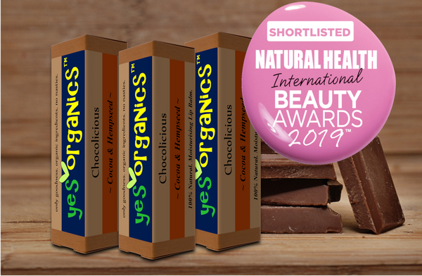 Yes Organics Shortlisted in Natural Health International Beauty Awards 2019 for Best Lip Balm Award