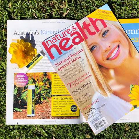 Yes Organics featured in Nature & Health Magazine Australia | Award Winning Lip Balm
