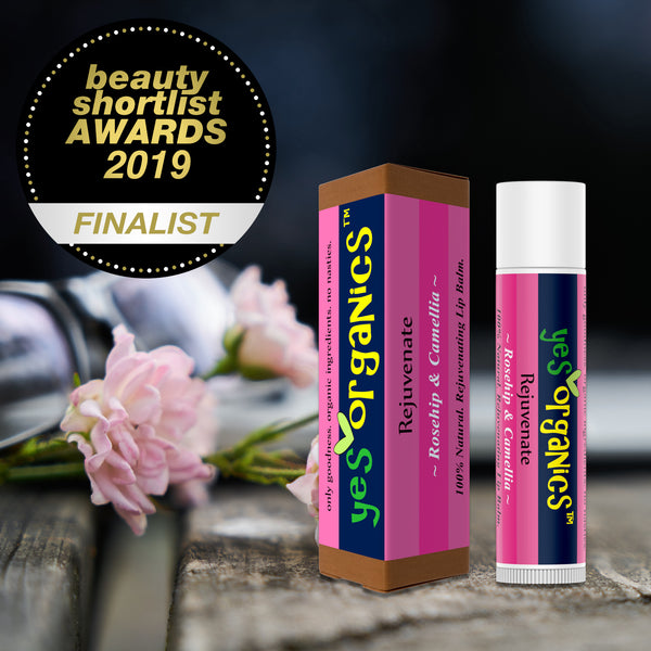 Award Winning Anti-Ageing Lip Balm | Yes Organics | Rosehip & Camellia Lip Balm
