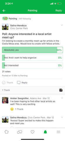 Nextdoor poll with Salina Mendoza Art