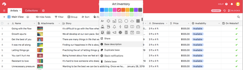 Art Inventory Airtable Template by Salina Mendoza (SAM)