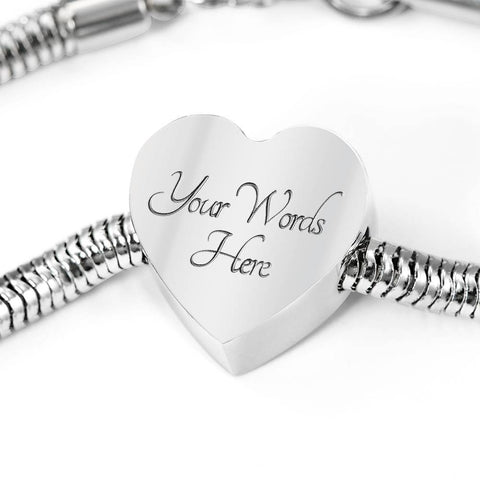 Staffordshire Bull Terrier Print Heart Charm Steel Bracelet-Free Shipping