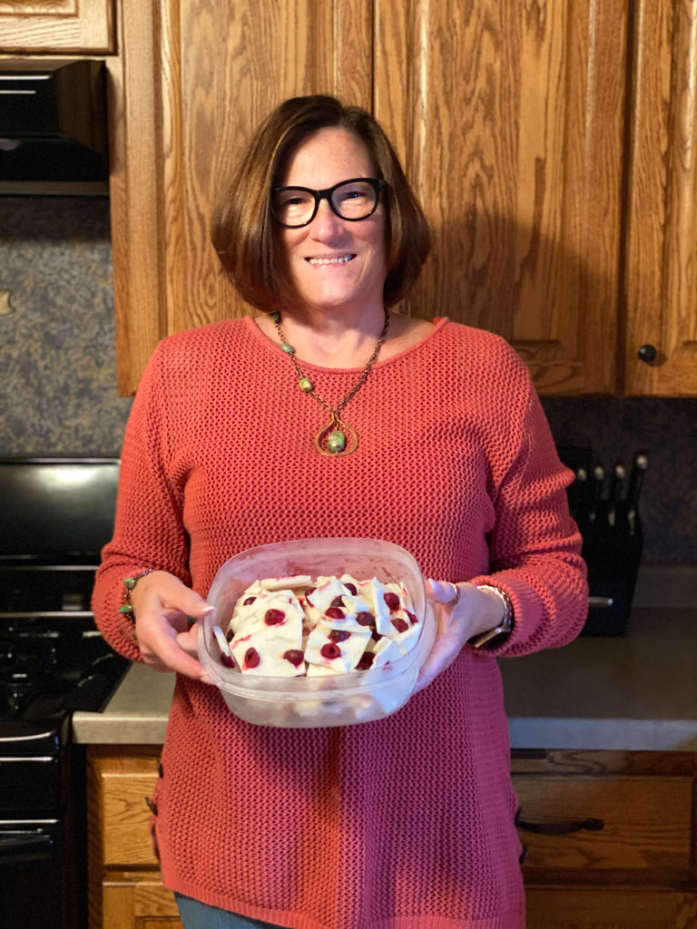 Healthy Snack Greek Yogart Frozen Cherries 