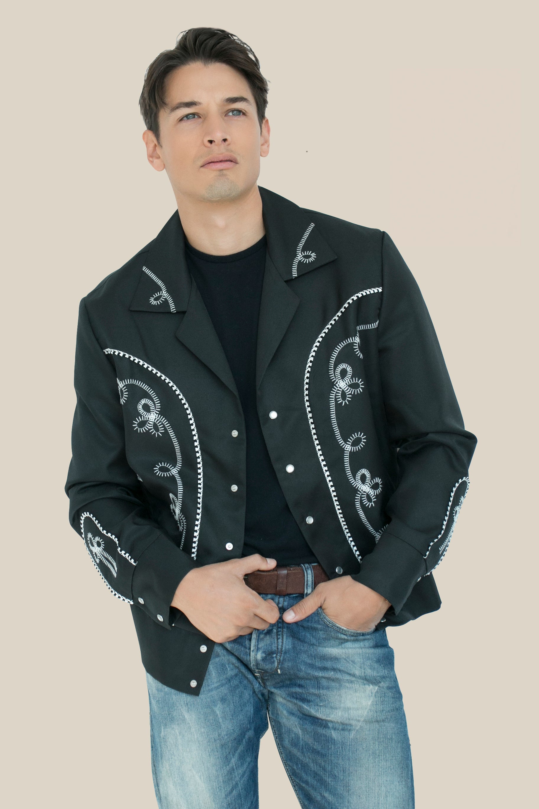 Bolero Jacket -Black and White Men