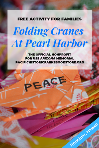 Free activity at Pearl Harbor, Oahu, Hawaii. Folding cranes of peace.
