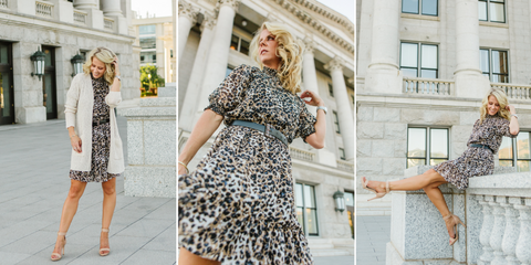 Belle Mock Neck Leopard Dress by Kensie