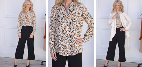 Olivine Leopard Blouse by Velvet heart