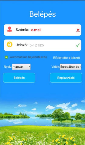 SeTracker Aplikáció Belépés