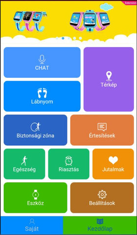 SeTracker Menü Aplikáció Gyerek Okosóra