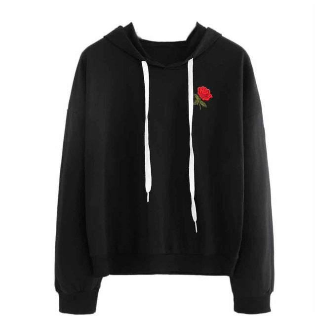 hoodie black rose