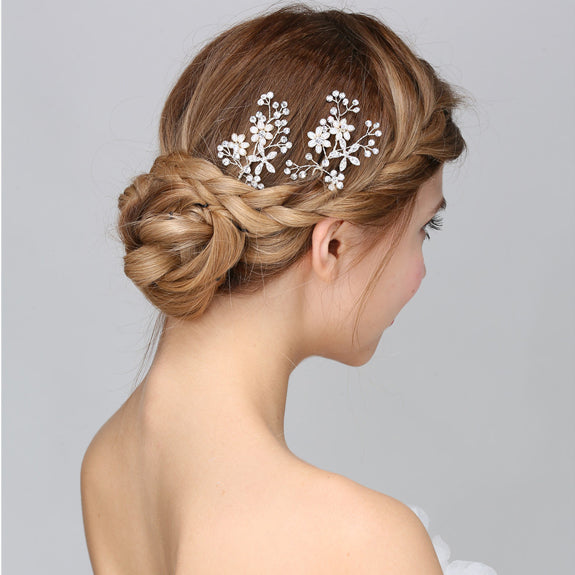 floral hair pins wedding