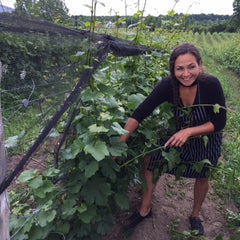 Allison among the vines