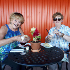 La Vida Local tour guests tasting Highway 29 fruit wines at Needham's Market Garden.