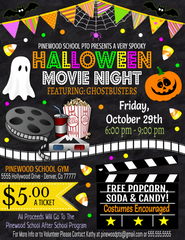 editable halloween movie night flyer invitation template