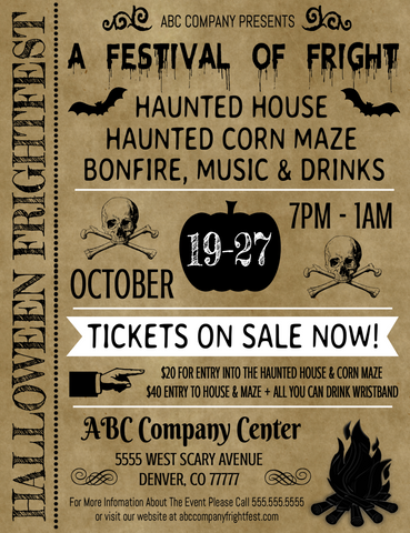 halloween haunted house editable template