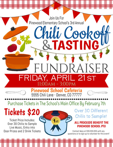 chili cookoff fundraiser flyer template