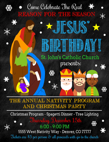 christmas nativity play flyer