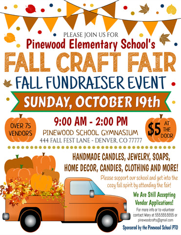 fall fundraiser craft festival fair editable template