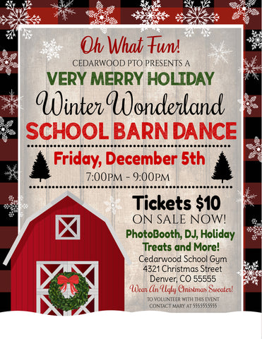 christmas winter school barn dance