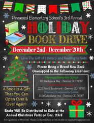 holiday book drive flyer
