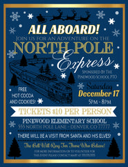 christmas polar express movie night flyer