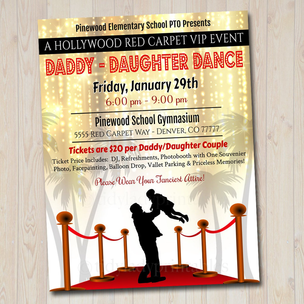 Free Printable Father Daughter Dance Invitations