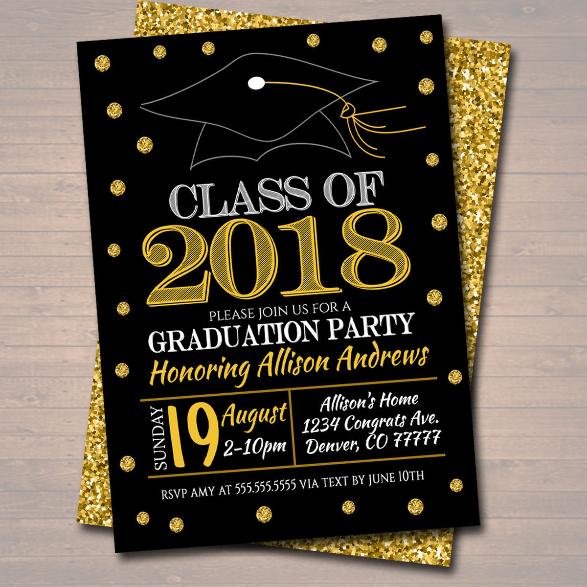 EDITABLE Graduation Party Invitation, High School Graduation Invitatio – TidyLady Printables