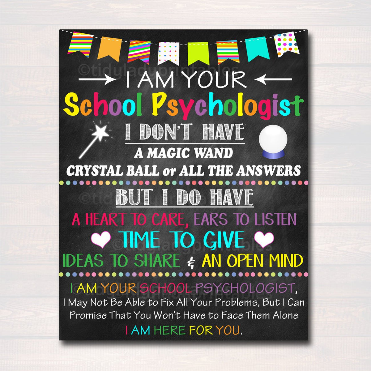 I am Your School Psychologist Poster TidyLady Printables