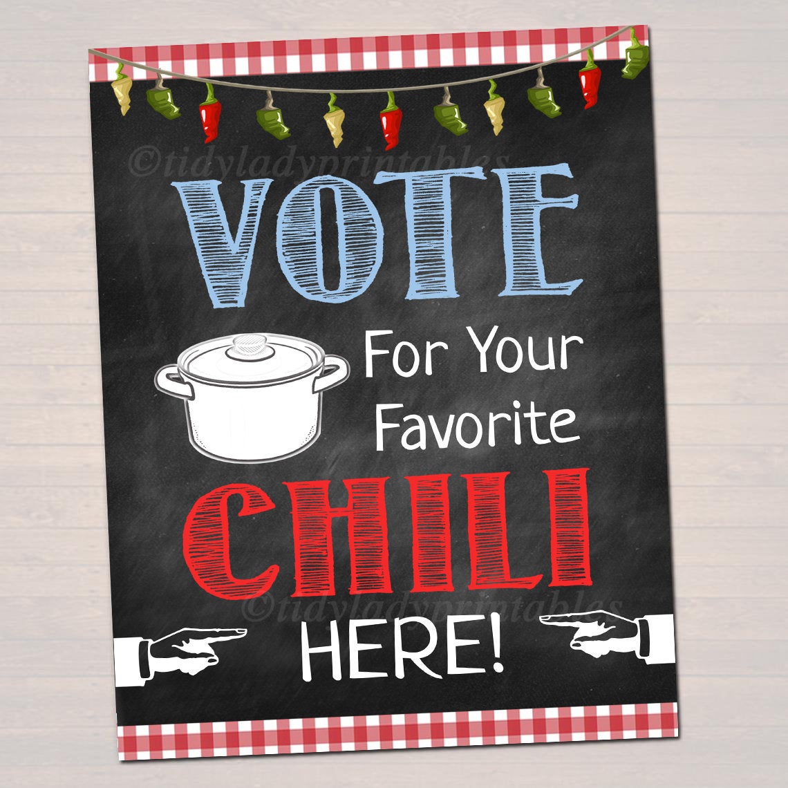 Chili Cook Off Decor TidyLady Printables