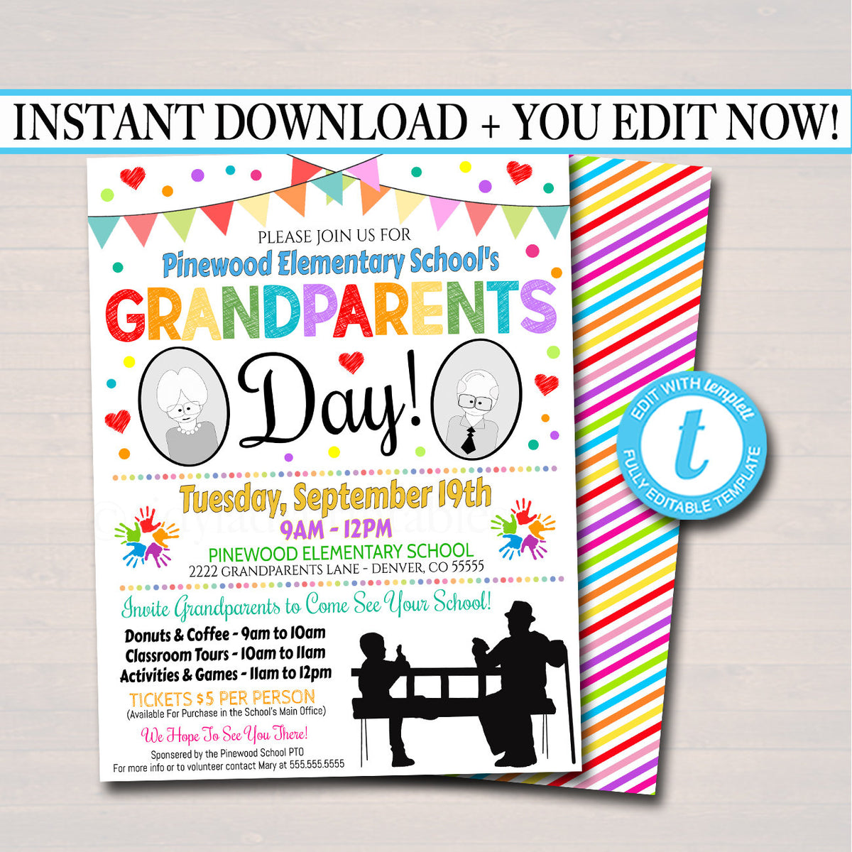 Grandparents Day Breakfast Invite TidyLady Printables