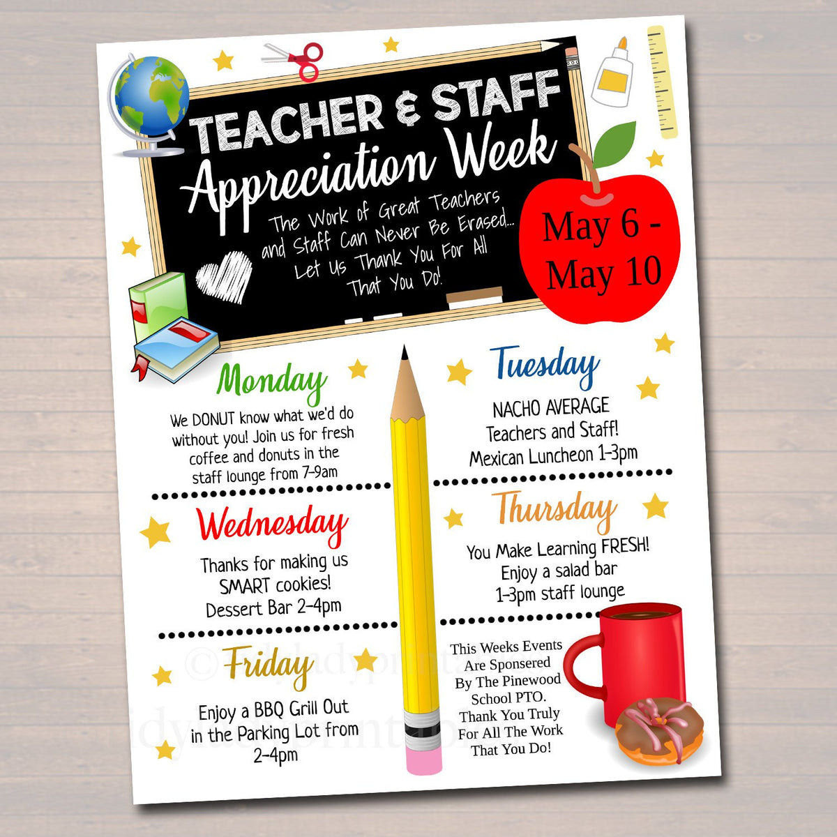 Teacher & Staff Appreciation Printable Take Home Newsletter TidyLady