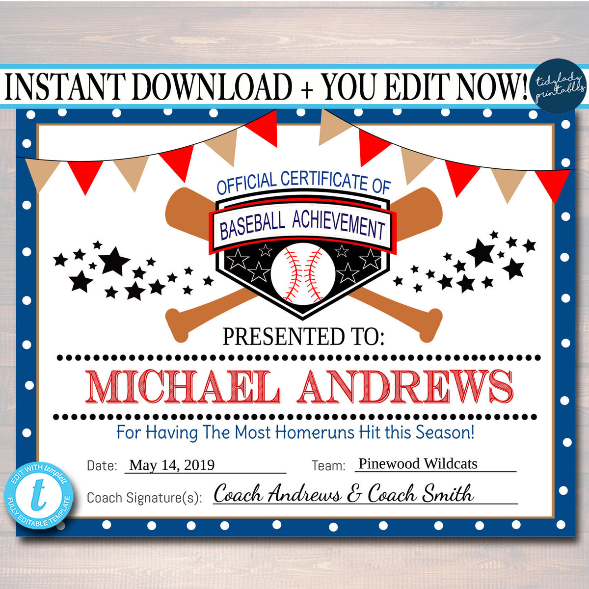 Baseball Certificates Templates Free