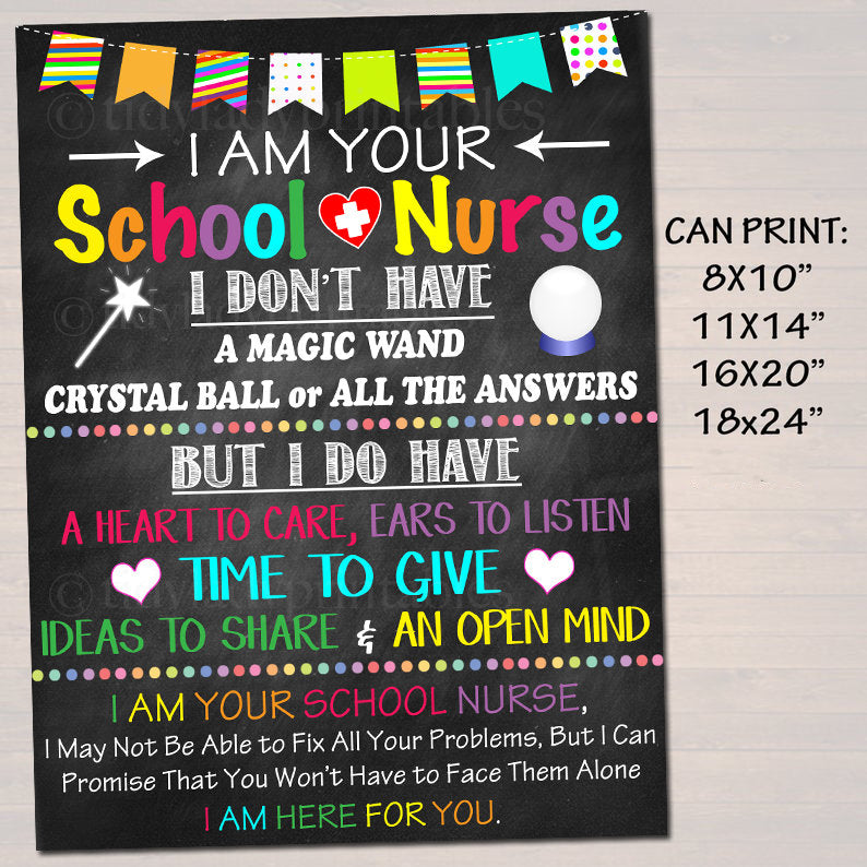 I Am Your School Nurse Poster TidyLady Printables