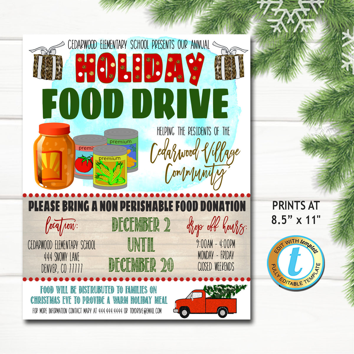 holiday-food-drive-flyer-template-tidylady-printables