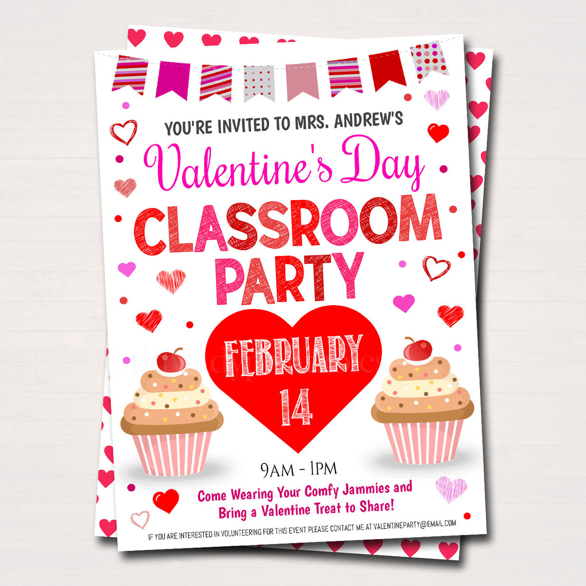 Valentine's Day Class Party Invitation TidyLady Printables