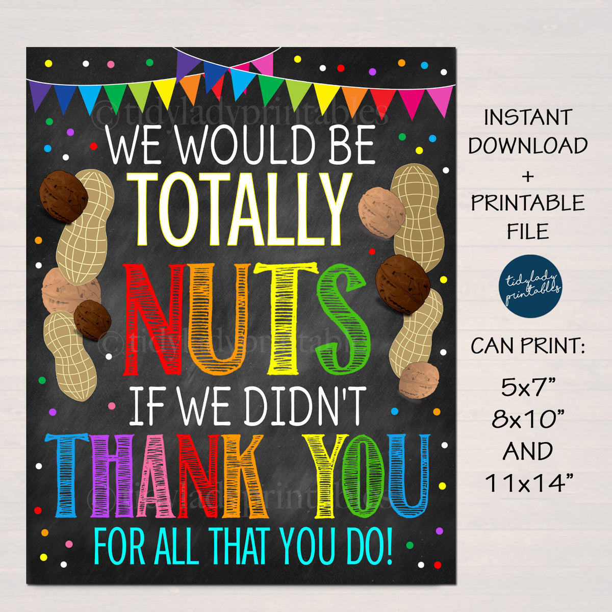 Nuts Teacher Appreciation Free Printable