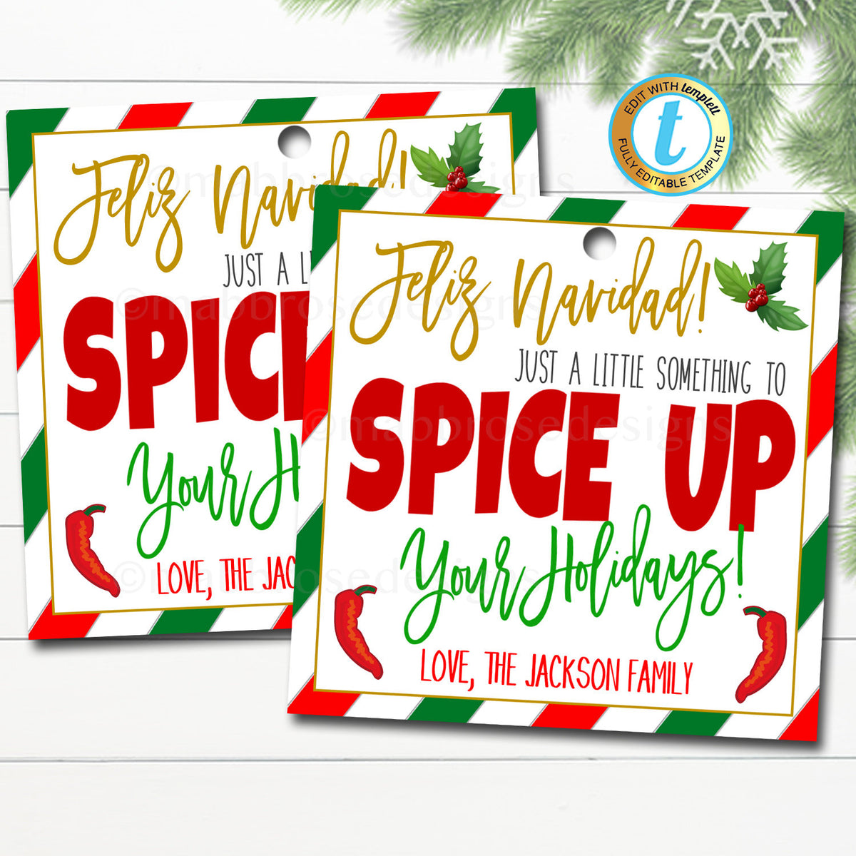 Christmas Gift Tags, Spice Up Your Holiday  TidyLady Printables With Secret Santa Label Template