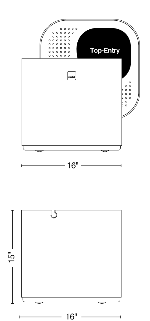 Top Entry LItter Box Dimensions | Modkat