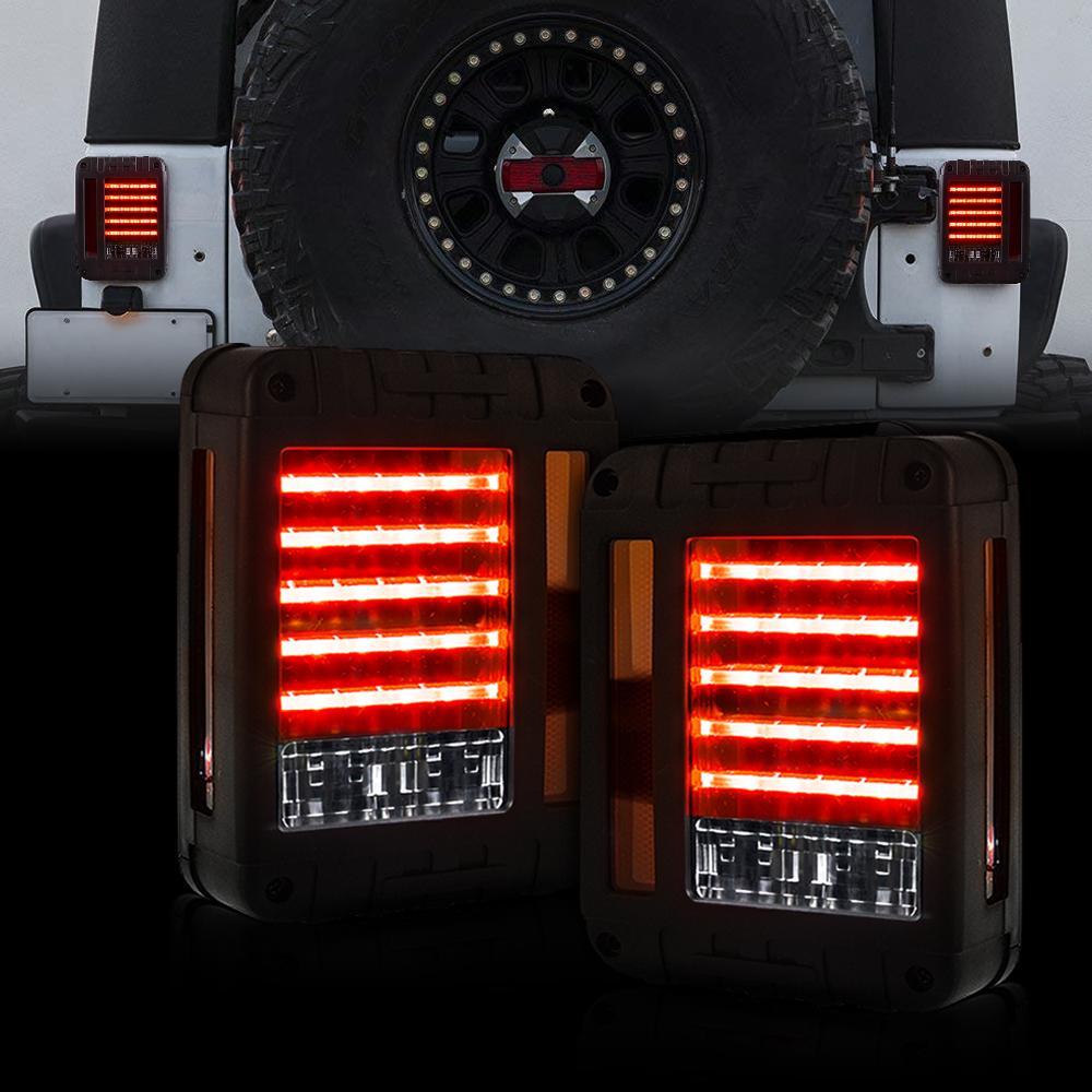 Jeep Wrangler LED Horizontal Tail Lights | AMOffRoad | Free Shipping