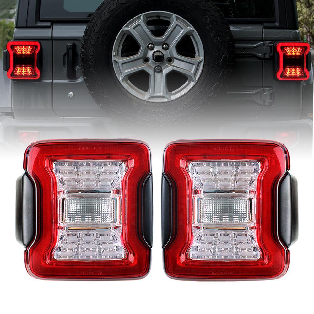 18-19 Jeep Wrangler JL Red LED Tail Lights | AMOffRoad | Free Shipping