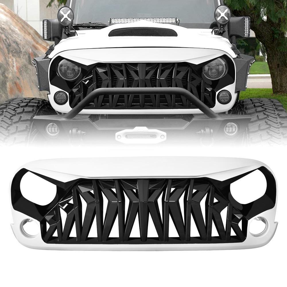 Jeep Wrangler JK Shark Grille (White) | AMOffRoad | Free US Shipping