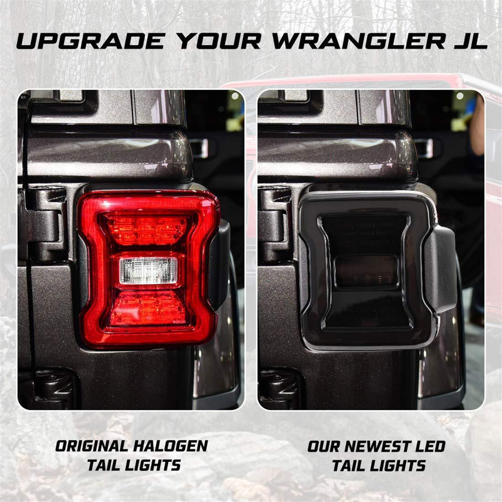 Jeep Wrangler JL Smoked LED Tail Lights | AMOffRoad | Free Shipping
