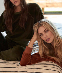 Green Velour Cropped Sweatshirt