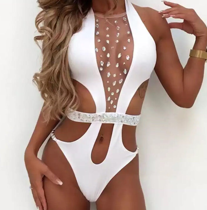 jeweled one piece swimsuit