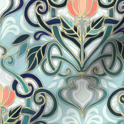 Art Nouveau fabric pattern