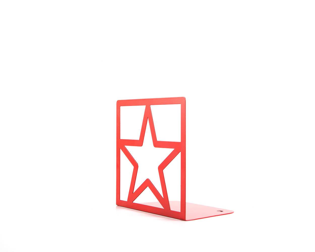 Metal bookends Red Star // unique design book holders for modern home - Design Atelier Article
