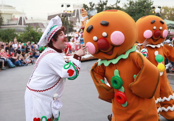 Disneyland Christmas holiday parade gingerbread man